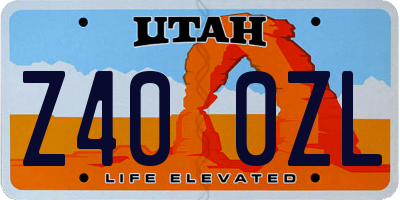 UT license plate Z400ZL