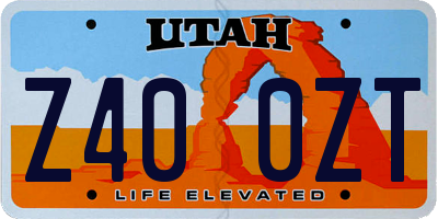 UT license plate Z400ZT
