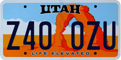 UT license plate Z400ZU