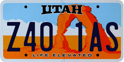 UT license plate Z401AS