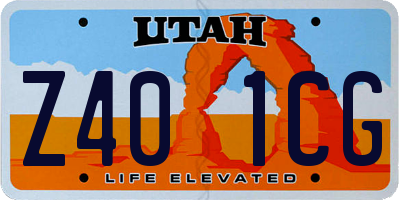 UT license plate Z401CG