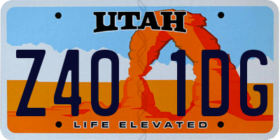 UT license plate Z401DG