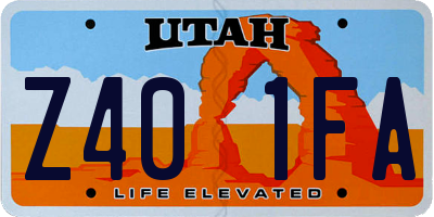 UT license plate Z401FA
