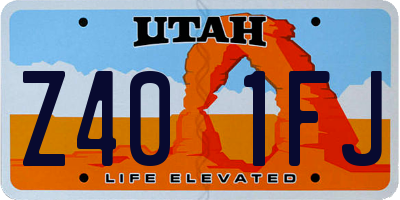 UT license plate Z401FJ