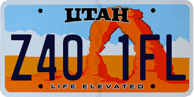UT license plate Z401FL