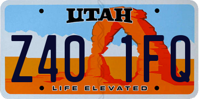 UT license plate Z401FQ