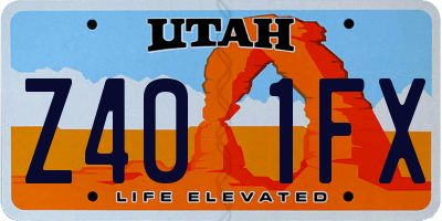 UT license plate Z401FX