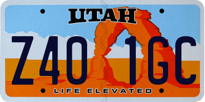 UT license plate Z401GC