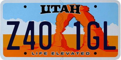 UT license plate Z401GL