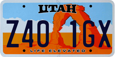 UT license plate Z401GX