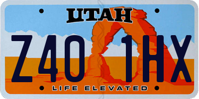 UT license plate Z401HX