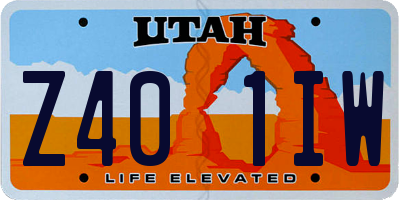 UT license plate Z401IW