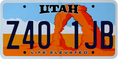 UT license plate Z401JB