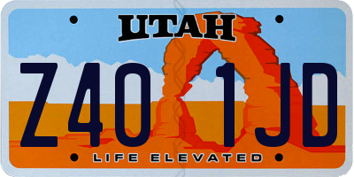 UT license plate Z401JD