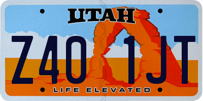 UT license plate Z401JT