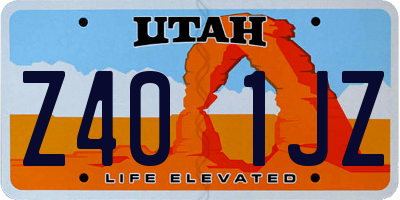 UT license plate Z401JZ