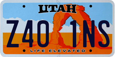 UT license plate Z401NS