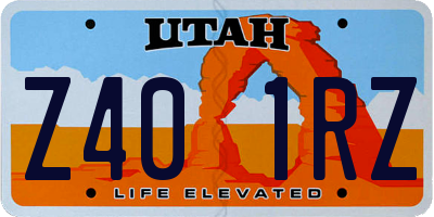 UT license plate Z401RZ