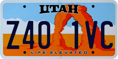 UT license plate Z401VC
