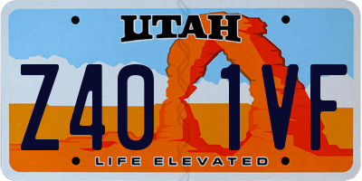 UT license plate Z401VF