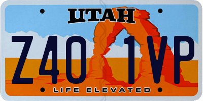 UT license plate Z401VP