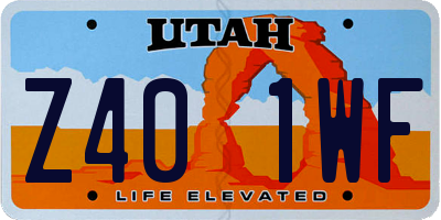 UT license plate Z401WF