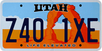 UT license plate Z401XE