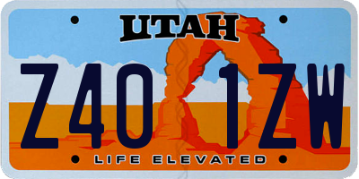 UT license plate Z401ZW