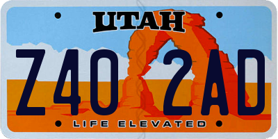 UT license plate Z402AD