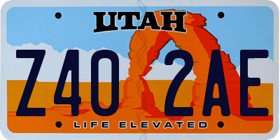 UT license plate Z402AE