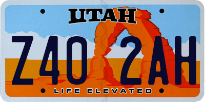 UT license plate Z402AH