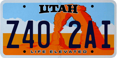 UT license plate Z402AI