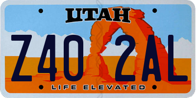 UT license plate Z402AL
