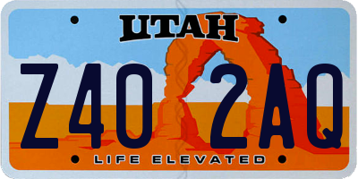 UT license plate Z402AQ