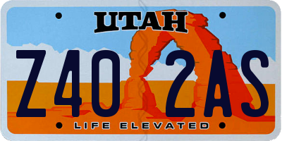 UT license plate Z402AS