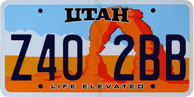 UT license plate Z402BB