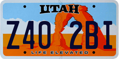 UT license plate Z402BI