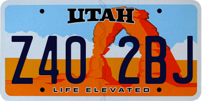 UT license plate Z402BJ