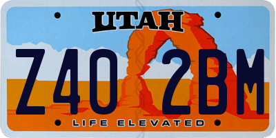 UT license plate Z402BM