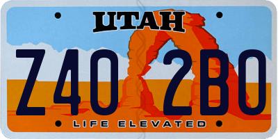 UT license plate Z402BO