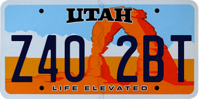 UT license plate Z402BT