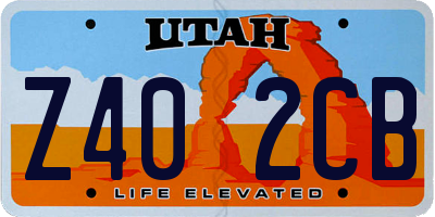 UT license plate Z402CB