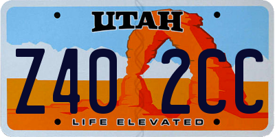 UT license plate Z402CC
