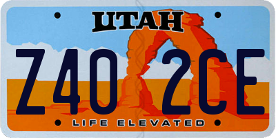 UT license plate Z402CE