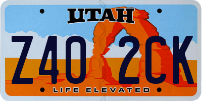 UT license plate Z402CK