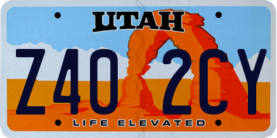 UT license plate Z402CY