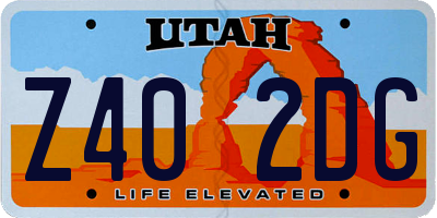 UT license plate Z402DG