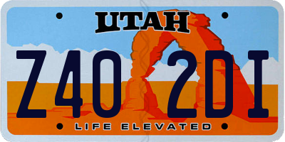 UT license plate Z402DI