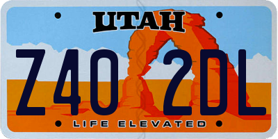 UT license plate Z402DL