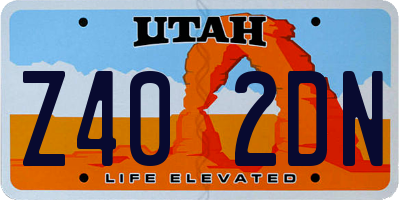 UT license plate Z402DN